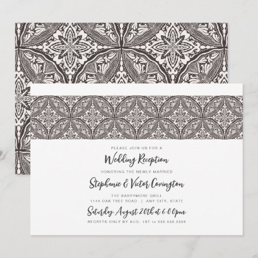 Hochzeitsempfang von Boho Medallion Einladung (Vorne/Hinten)