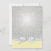 Hochzeitsempfang von Gelb/Silberspitzen Einladung (Rückseite)