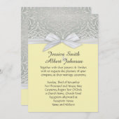 Hochzeitsempfang von Gelb/Silberspitzen Einladung (Vorne/Hinten)