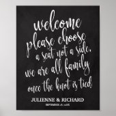 Hochzeitsempfang Wählen Sie ein schwarz-weißes Zei Poster (Vorne)