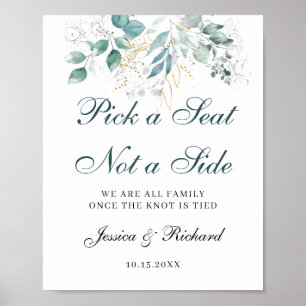 Hochzeitsempfang Wählen Sie einen Platz, kein Side Poster