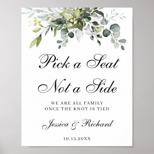 Hochzeitsempfang Wählen Sie einen Platz, kein Side Poster (Vorne)