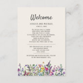 Hochzeitsempfang Wasserfarben-Wildblumen Begleitkarte (Vorderseite)