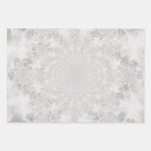 Hochzeitsempfang Weißes Silver Gold Einfaches Eleg Geschenkpapier Set (Vorderseite)