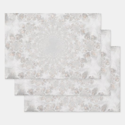 Hochzeitsempfang Weißes Silver Gold Einfaches Eleg Geschenkpapier Set (Set)