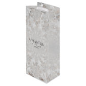 Hochzeitsempfang Weißes Silver Gold Einfaches Eleg Geschenktüte Für Weinflaschen (Rückseite Schrägansicht)