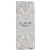 Hochzeitsempfang Weißes Silver Gold Einfaches Eleg Geschenktüte Für Weinflaschen (Rückseite)