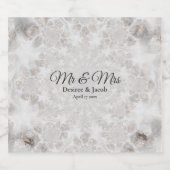 Hochzeitsempfang Weißes Silver Gold Einfaches Eleg Schaumweinetikett (Einzelnes Label)