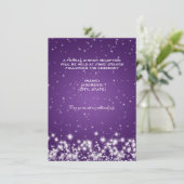 Hochzeitsempfang Winter Sparkle Lila Begleitkarte (Stehend Vorderseite)