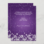 Hochzeitsempfang Winter Sparkle Lila Begleitkarte (Vorne/Hinten)