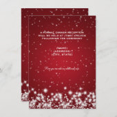Hochzeitsempfang Winter Sparkle Red Einladung (Vorne/Hinten)