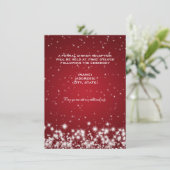 Hochzeitsempfang Winter Sparkle Red Einladung (Stehend Vorderseite)