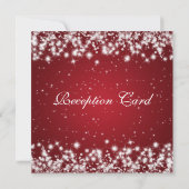 Hochzeitsempfang Winter Sparkle Red Einladung (Rückseite)