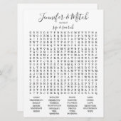 Hochzeitsempfang Word Search Game, Custom Game Einladung (Vorne/Hinten)