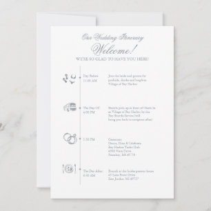 Hochzeitsempfang Zeitachse in Grau