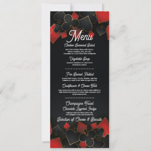 Hochzeitsempfängnis-Menü Las Vegas Casino Karte