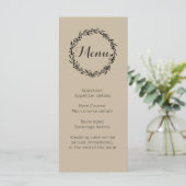 Hochzeitsempfangs-Menü benutzerdefinierte Vorlage (Stehend Vorderseite)