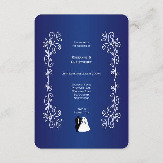 Hochzeitsempfangsgarten Begleitkarte (Rückseite)