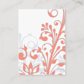 Hochzeitsempfangskarte Abstrakte Blumenkoralle Gra Begleitkarte (Rückseite)