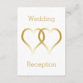 Hochzeitsempfangskarte Gold Herzen Begleitkarte
