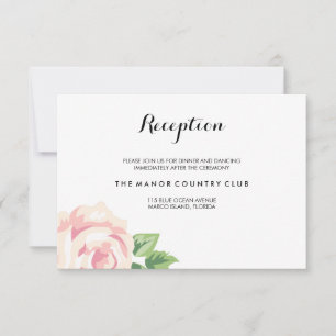 Hochzeitsempfangskarte mit Vintage-Rosen Einladung