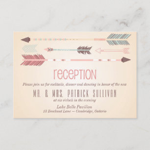 Hochzeitsempfangskarte mit Vintage-Stammespfeilen Begleitkarte
