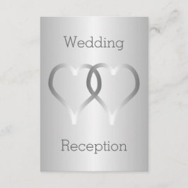 Hochzeitsempfangskarte Silberherz Begleitkarte