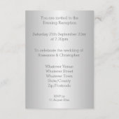 Hochzeitsempfangskarte Silberherz Begleitkarte (Rückseite)