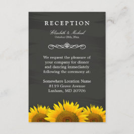 Hochzeitsempfangskarte Sonnenblumen Chalkboard Begleitkarte
