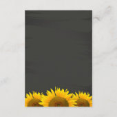 Hochzeitsempfangskarte Sonnenblumen Chalkboard Begleitkarte (Rückseite)