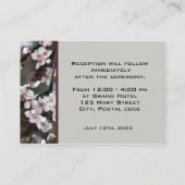 Hochzeitsempfangskarten. Begleitkarte (Rückseite)