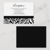 Hochzeitsempfangskarten Schwarz-Weiß-Zebra Begleitkarte (Vorne/Hinten)