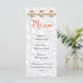 Hochzeitsempfangsmenü Menükarte (Stehend Vorderseite)