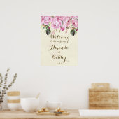 Hochzeitsempfangsschild lilac floral lavender poster (Küche)