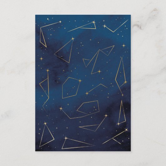 Hochzeitsempfangsstern signalisiert Navy Gold Begleitkarte (Rückseite)