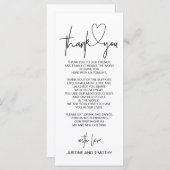 Hochzeitsempfangstisch Vielen Dank Platz Einstellu Menükarte (Vorne/Hinten)