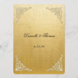 Hochzeitsempfehlung Comment Card Gold Foil Glitzer Hinweiskarte