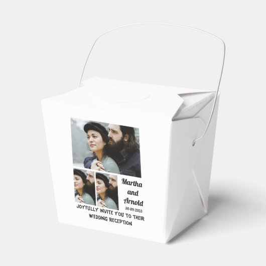 Hochzeitsempfehlung custom 3 Foto Collage Geschenkschachtel (Vorderseite)