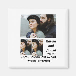 Hochzeitsempfehlung custom 3 Foto Collage Magnet