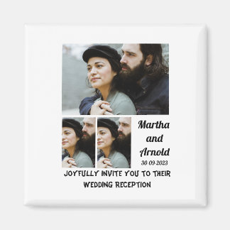 Hochzeitsempfehlung custom 3 Foto Collage Magnet