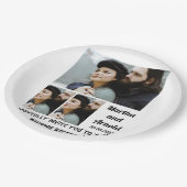 Hochzeitsempfehlung custom 3 Foto Collage Pappteller (Schrägansicht)