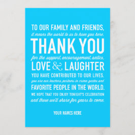 Hochzeitsempfehlung dank Message Card Dankeskarte