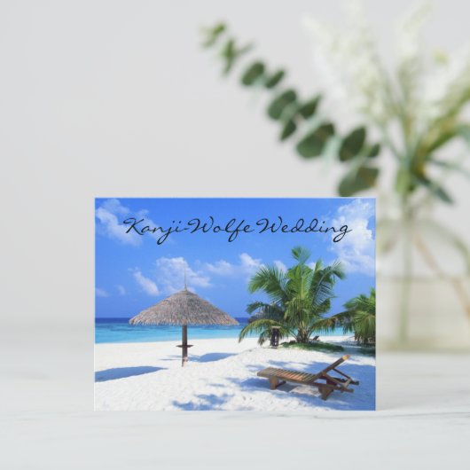 Hochzeitsempfehlung Einladungspostkarte (Stehend Vorderseite)