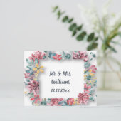 Hochzeitsempfehlung Elegante Blume Postkarte (Stehend Vorderseite)