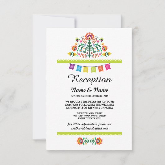 Hochzeitsempfehlung Fiesta Karten mexikanische Bei (Vorderseite)