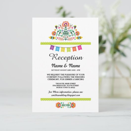 Hochzeitsempfehlung Fiesta Karten mexikanische Bei (Stehend Vorderseite)