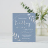 Hochzeitsempfehlung für Blaues Blattwerk (Stehend Vorderseite)