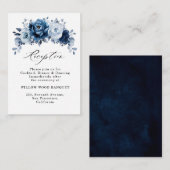 Hochzeitsempfehlung für dusty Blue Slate Navy Begleitkarte (Vorne/Hinten)