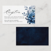 Hochzeitsempfehlung für dusty Blue Slate Navy Begleitkarte (Vorne/Hinten)