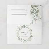 Hochzeitsempfehlung für Eukalyptus Platzkarte (Außenseite Aufgefaltet)
